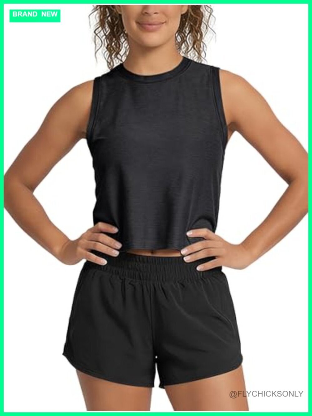 Womens Performance Tank Top High Crew Neck Sleeveless Pullover Tee